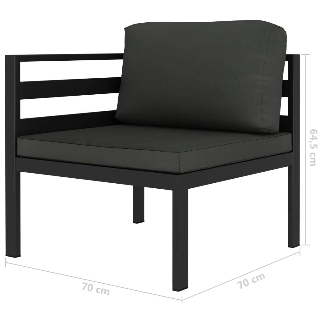 vidaXL 3-tlg. Garten-Lounge-Set mit Kissen Aluminium Anthrazit