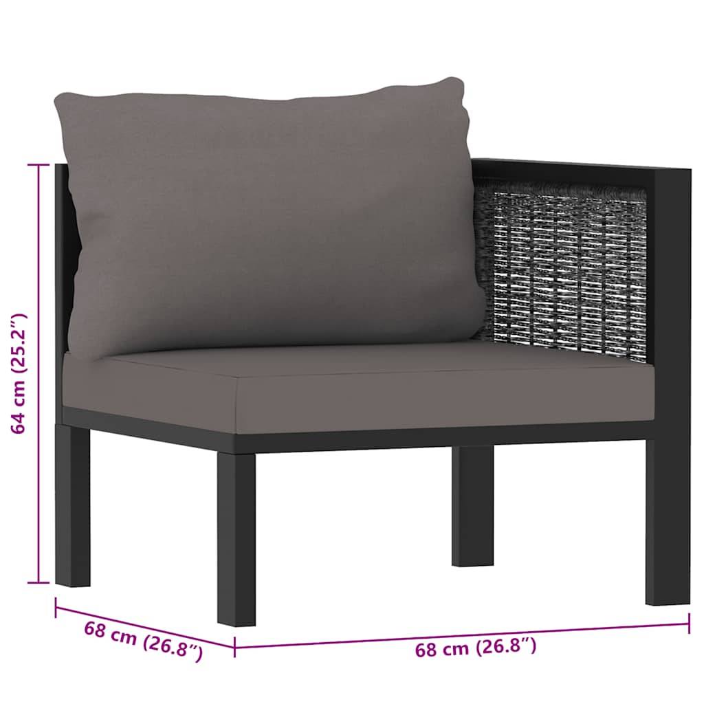 vidaXL Sofa-Eckelement mit Linker Armlehne Poly Rattan Anthrazit