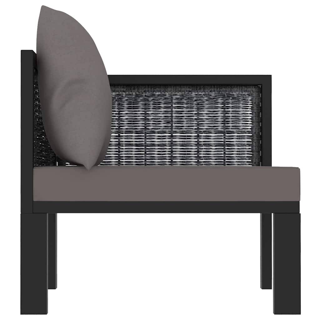 vidaXL Sofa-Eckelement mit Linker Armlehne Poly Rattan Anthrazit