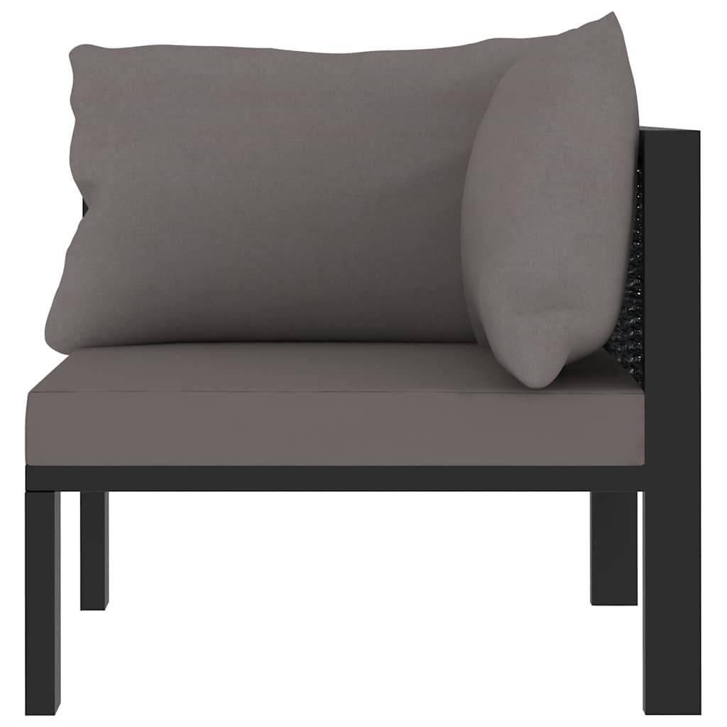 vidaXL Sofa-Eckelement mit Linker Armlehne Poly Rattan Anthrazit