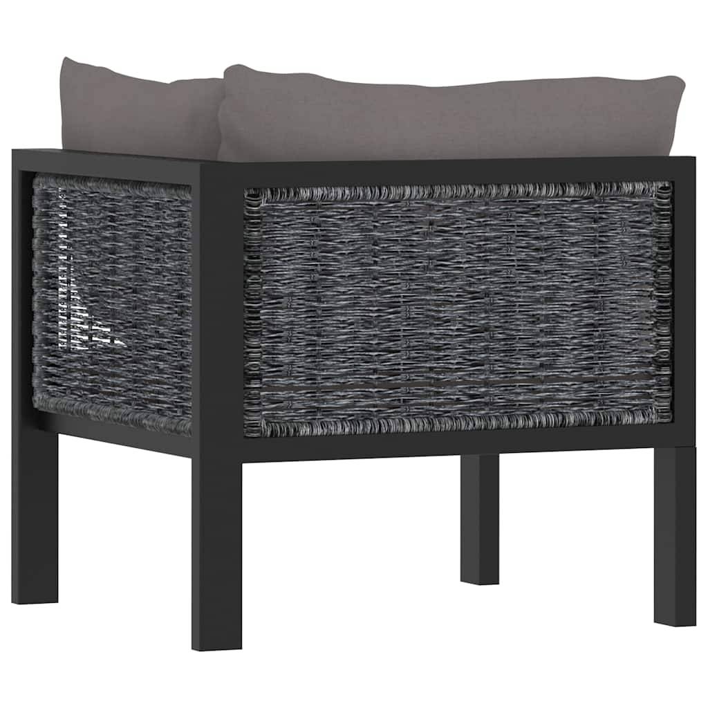 vidaXL Sofa-Eckelement mit Linker Armlehne Poly Rattan Anthrazit