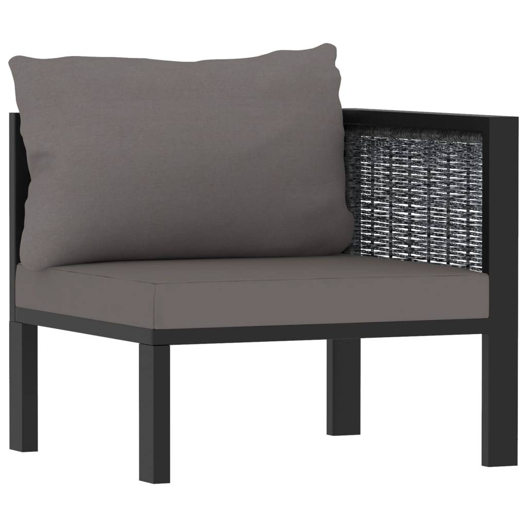 vidaXL 3-Sitzer-Sofa mit Auflage Anthrazit Poly Rattan