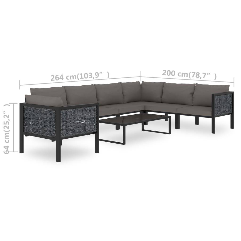 vidaXL 8-tlg. Garten-Lounge-Set mit Auflagen Poly Rattan Anthrazit