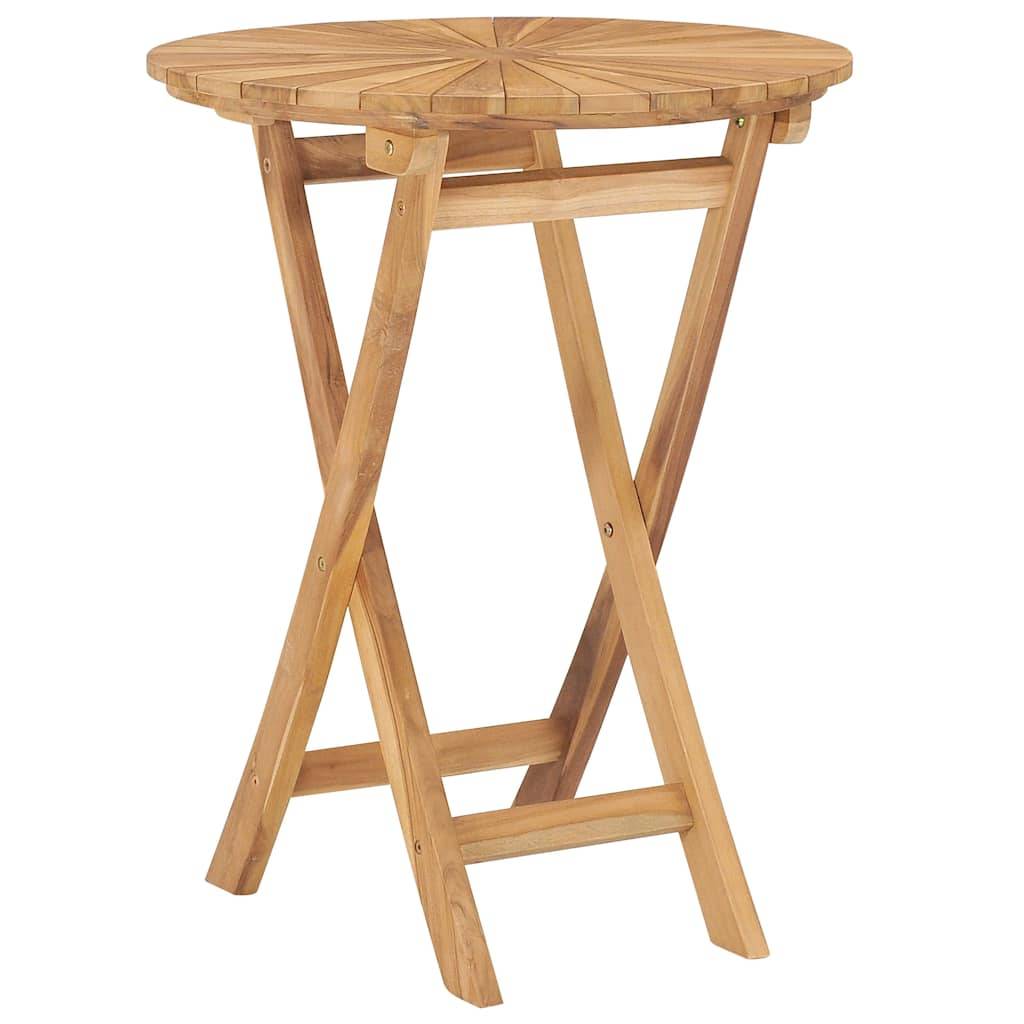vidaXL Gartentisch Klappbar Ø 60 cm Massivholz Teak