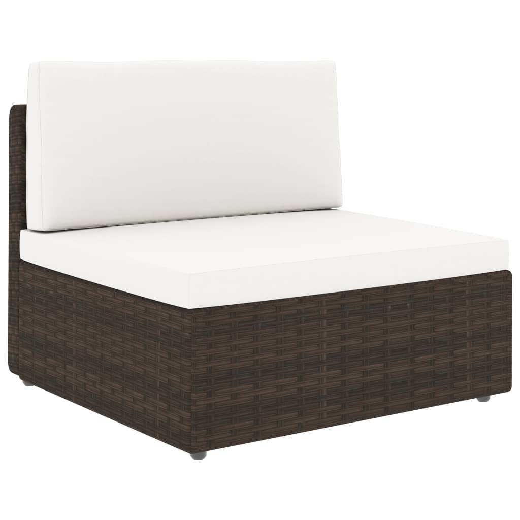 vidaXL Modulares 2-Sitzer-Sofa Poly Rattan Braun