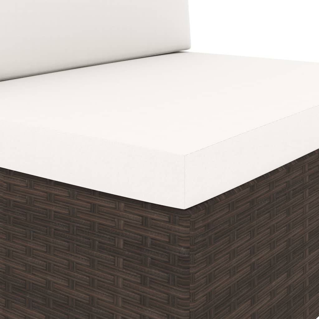 vidaXL Modulares 2-Sitzer-Sofa Poly Rattan Braun