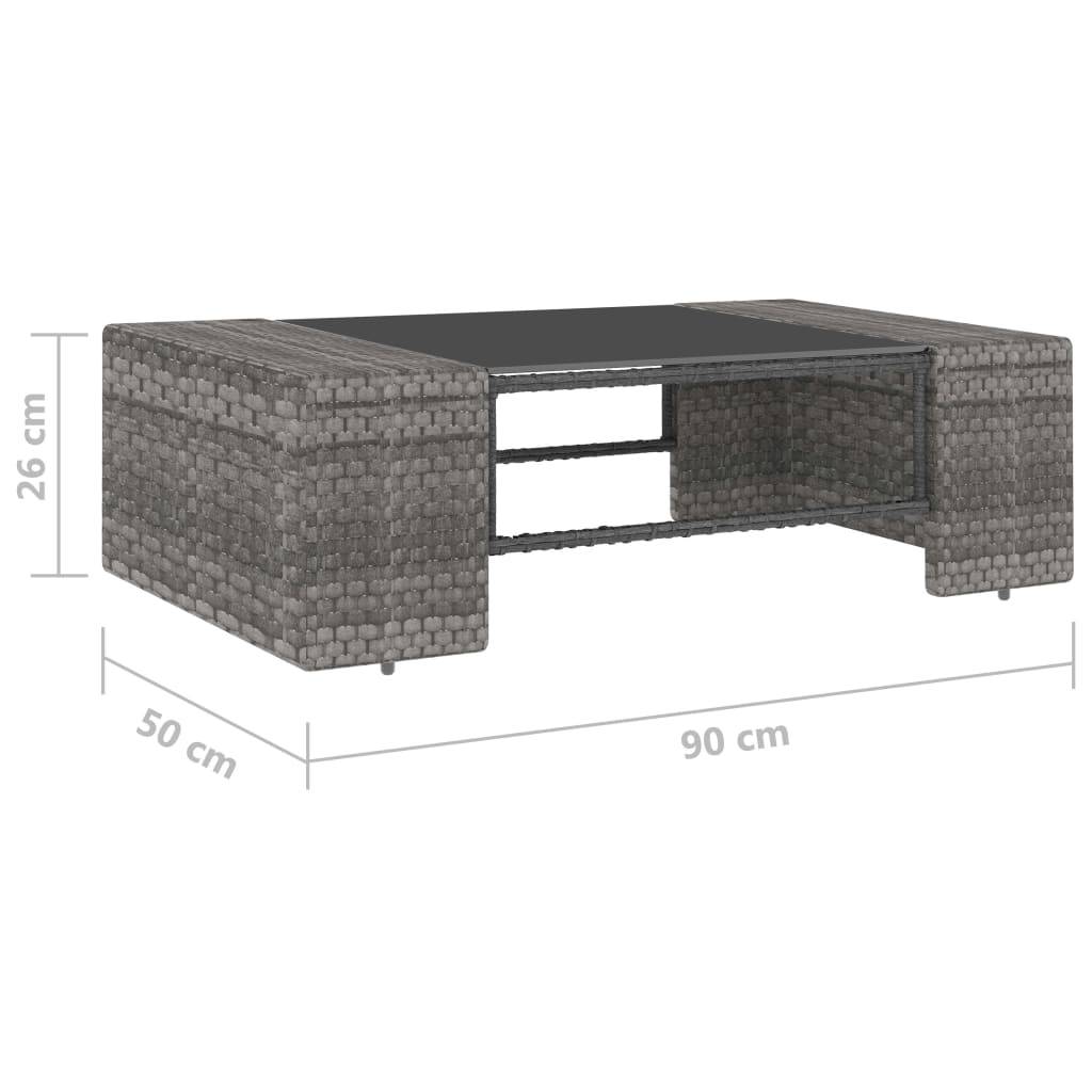 vidaXL 7-tlg. Garten-Lounge-Set Poly Rattan Grau