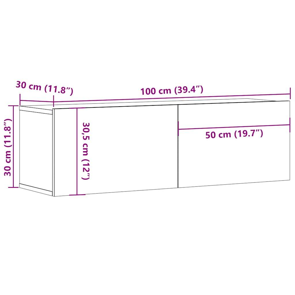 vidaXL TV-Schrank Weiß 100x30x30 cm Holzwerkstoff