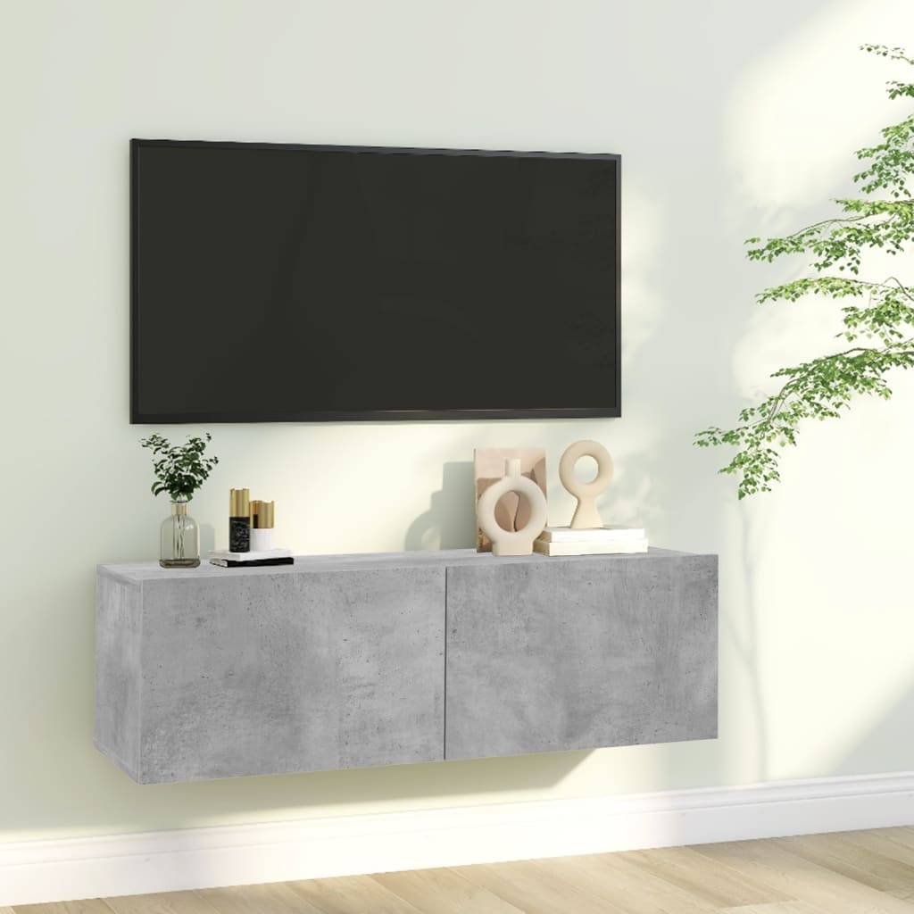 vidaXL TV-Schrank Betongrau 100x30x30 cm Holzwerkstoff