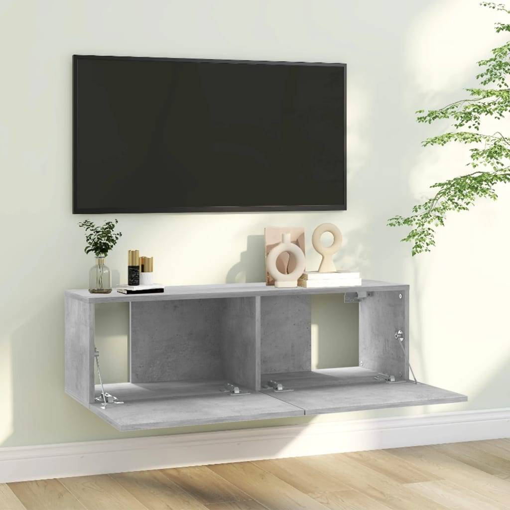 vidaXL TV-Schrank Betongrau 100x30x30 cm Holzwerkstoff
