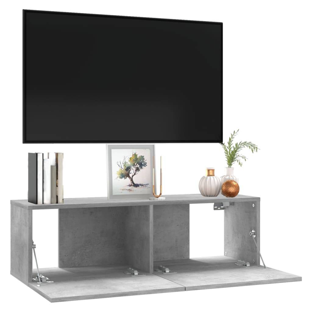 vidaXL TV-Schrank Betongrau 100x30x30 cm Holzwerkstoff