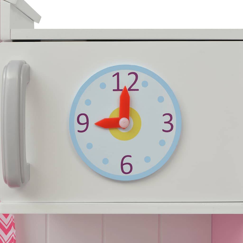vidaXL Spielzeugküche Holz 82×30×100 cm Rosa und Weiß