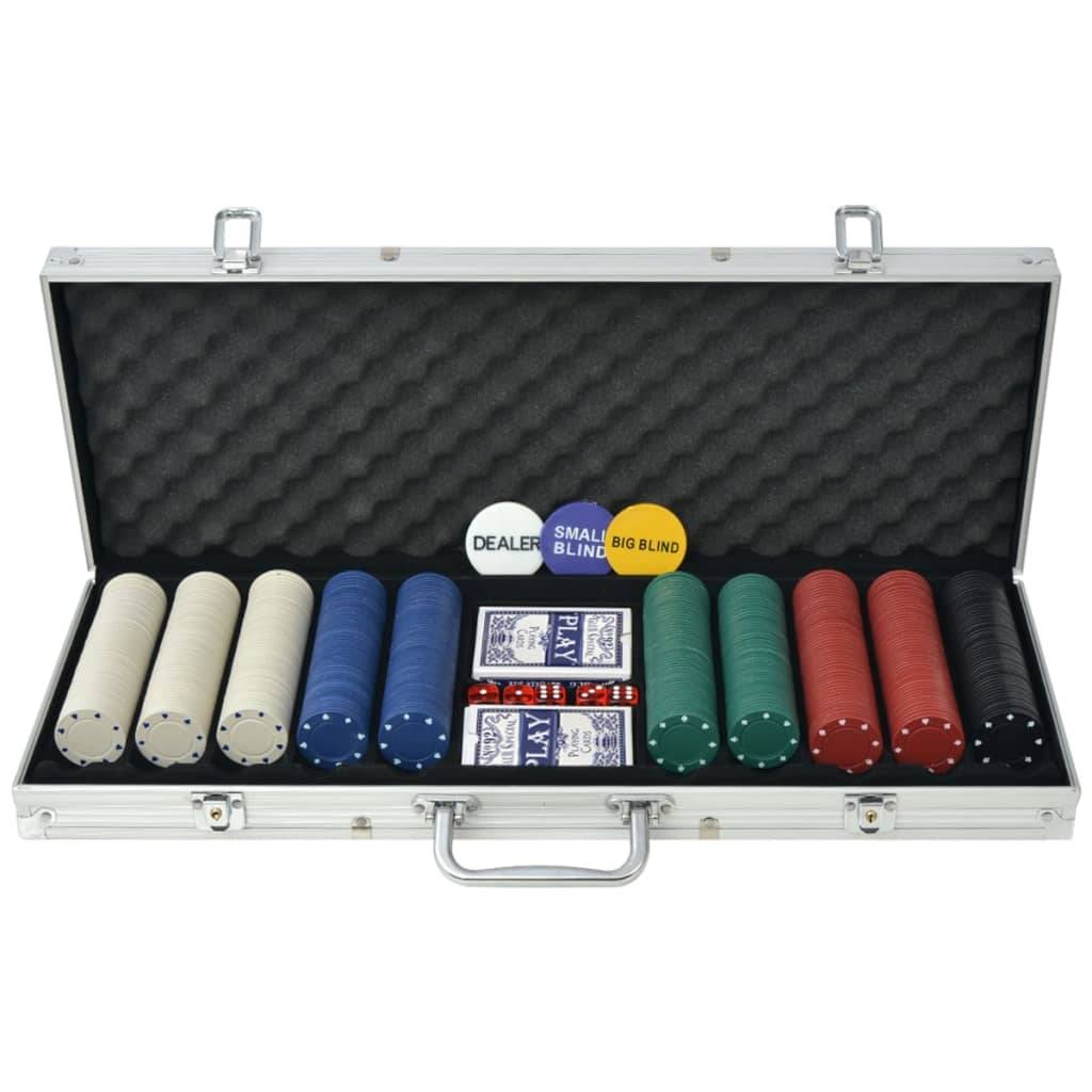 vidaXL Poker Set mit 500 Chips Aluminium