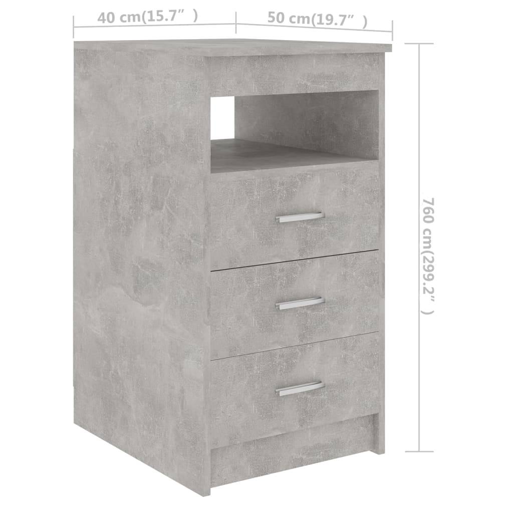 vidaXL Sideboard mit Schubladen Betongrau 40x50x76 cm Holzwerkstoff