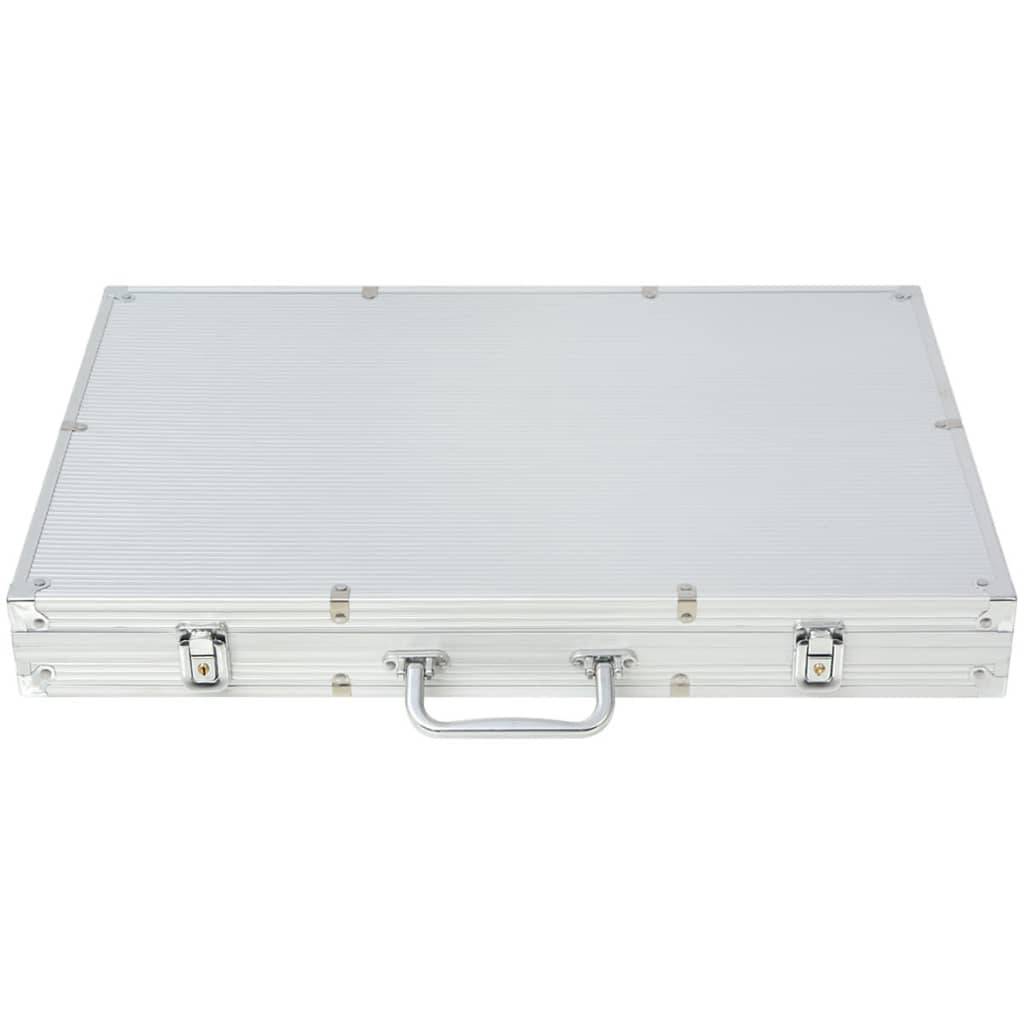 vidaXL Poker Set mit 1.000 Laserchips Aluminium