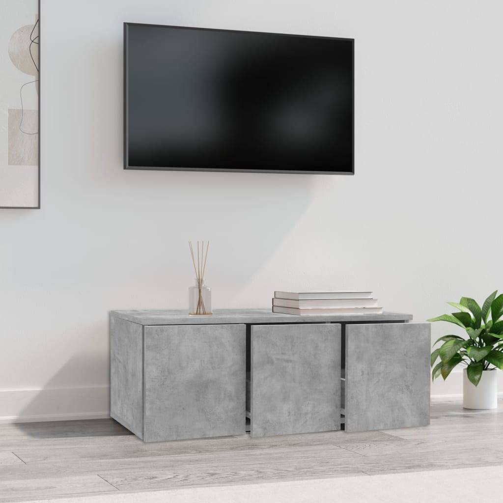 vidaXL TV-Schrank Betongrau 80x34x30 cm Holzwerkstoff