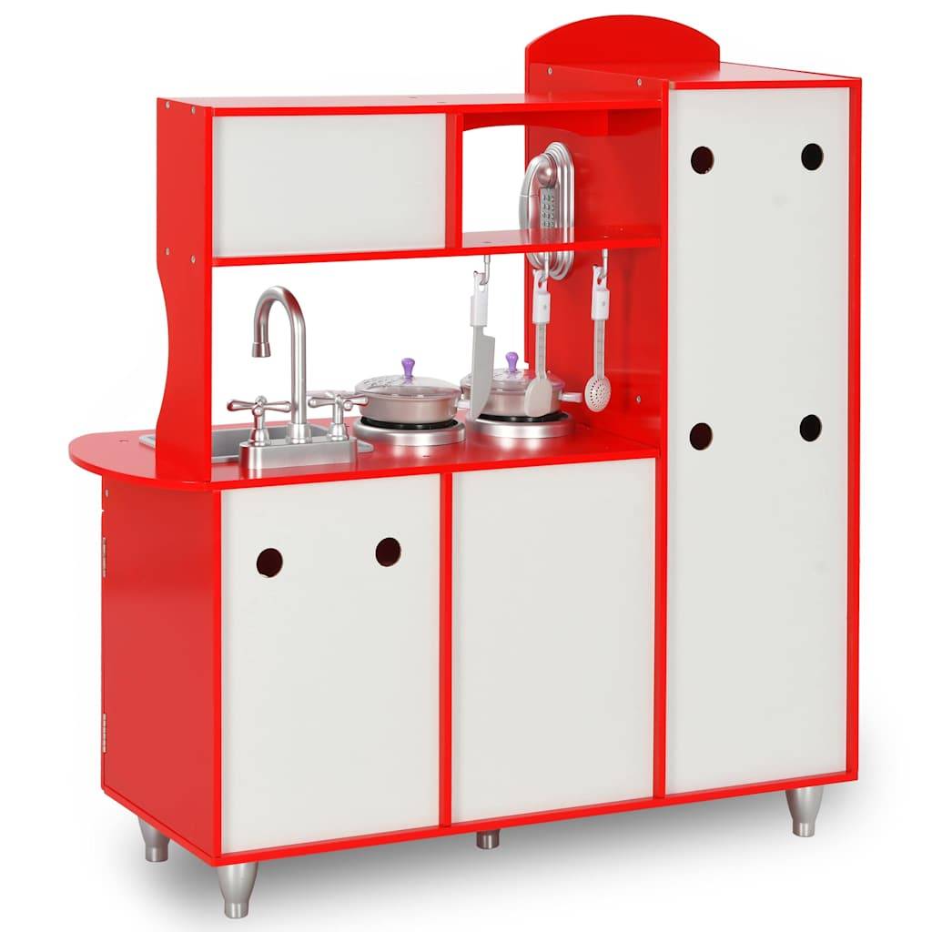 vidaXL Spielküche Kinder MDF 84x31x89 cm Rot