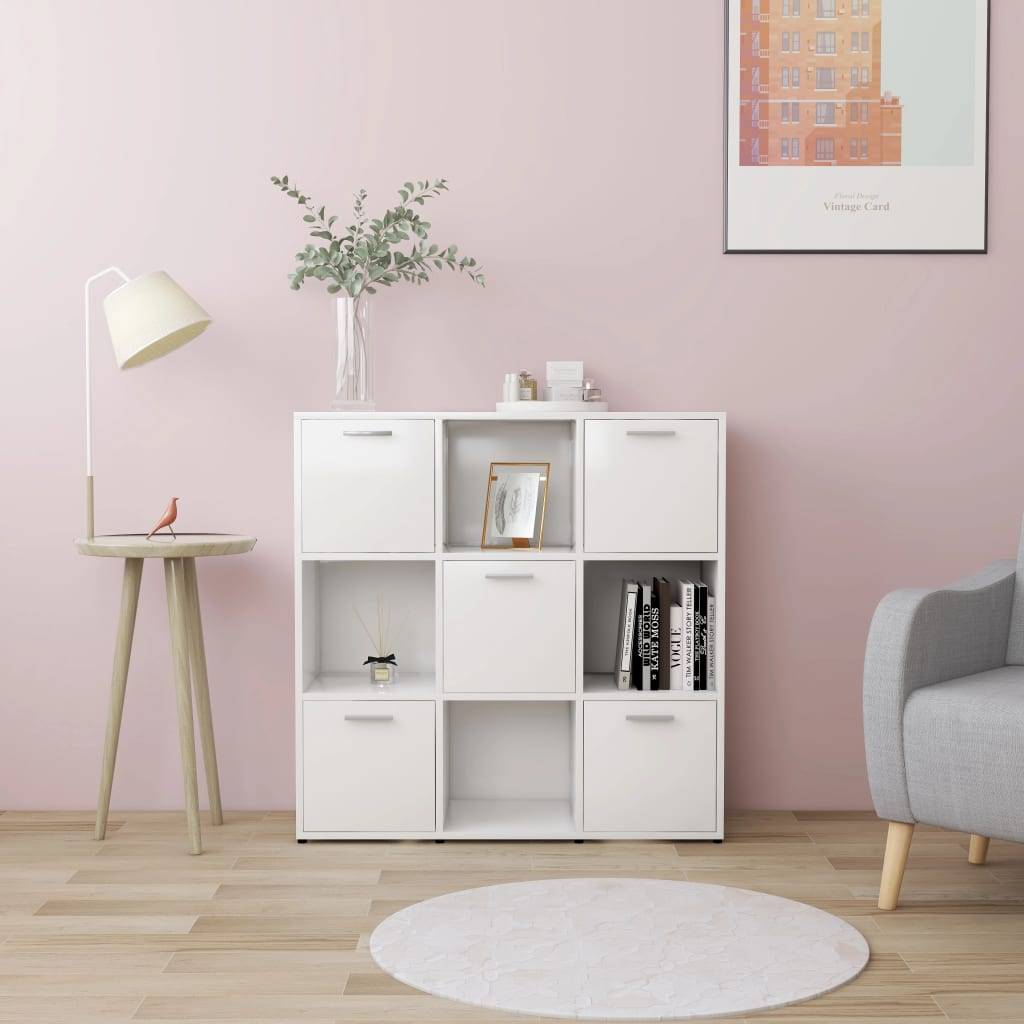 vidaXL Bücherregal Weiß 90x30x90 cm Holzwerkstoff