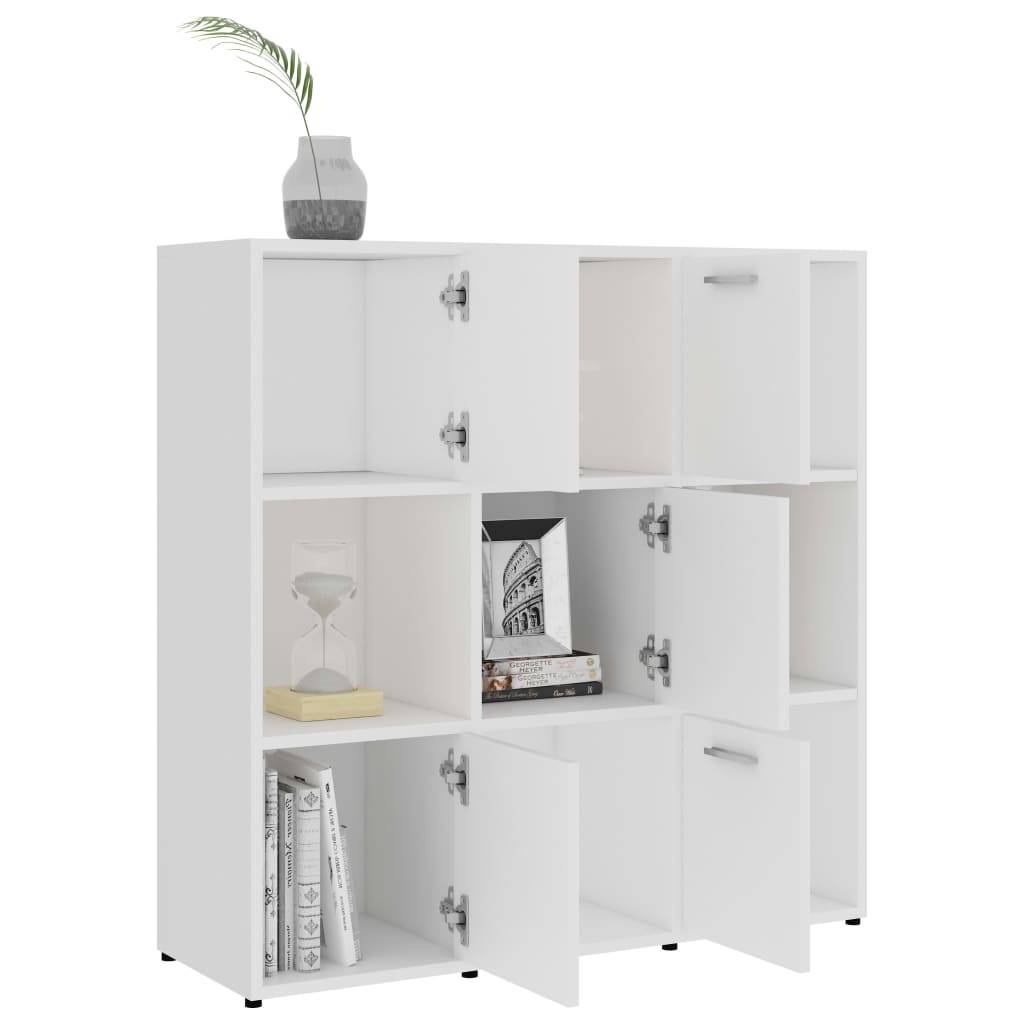 vidaXL Bücherregal Weiß 90x30x90 cm Holzwerkstoff
