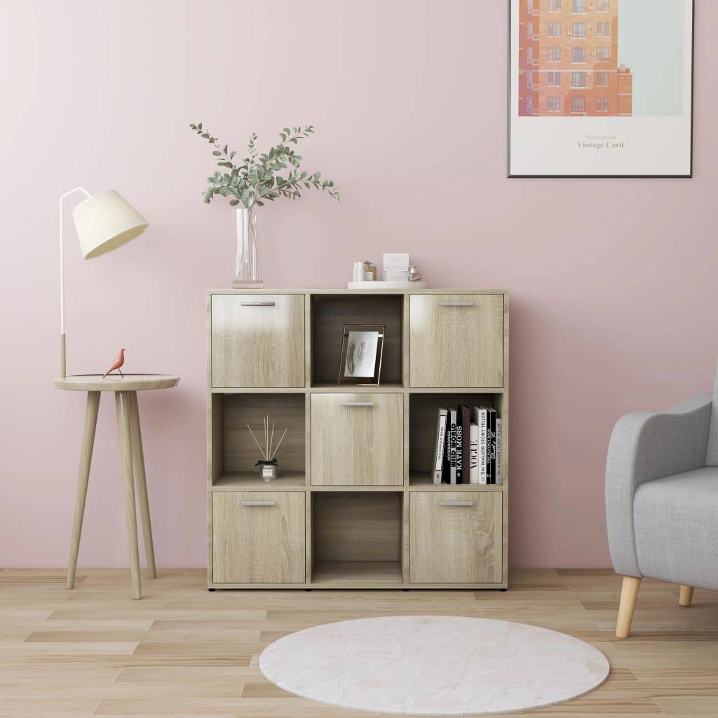 vidaXL Bücherregal Sonoma-Eiche 90x30x90 cm Holzwerkstoff