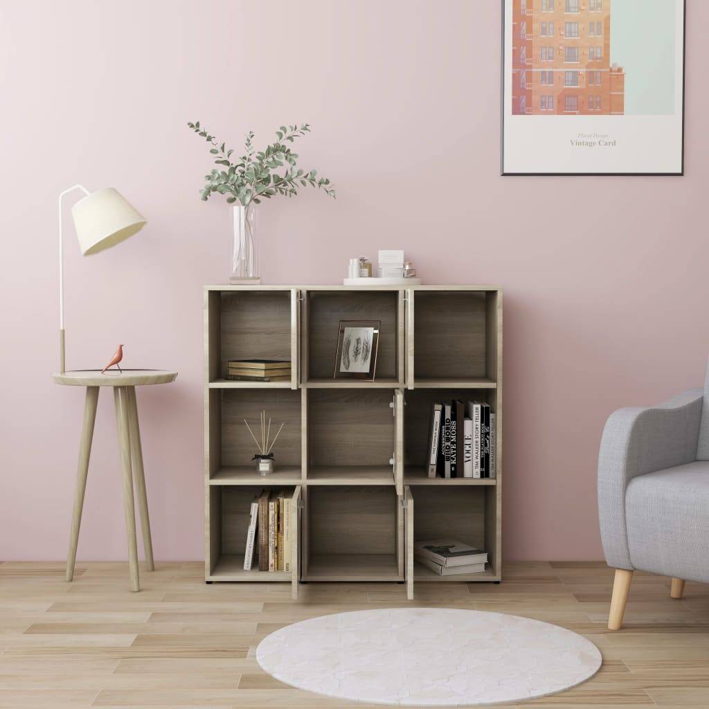 vidaXL Bücherregal Sonoma-Eiche 90x30x90 cm Holzwerkstoff