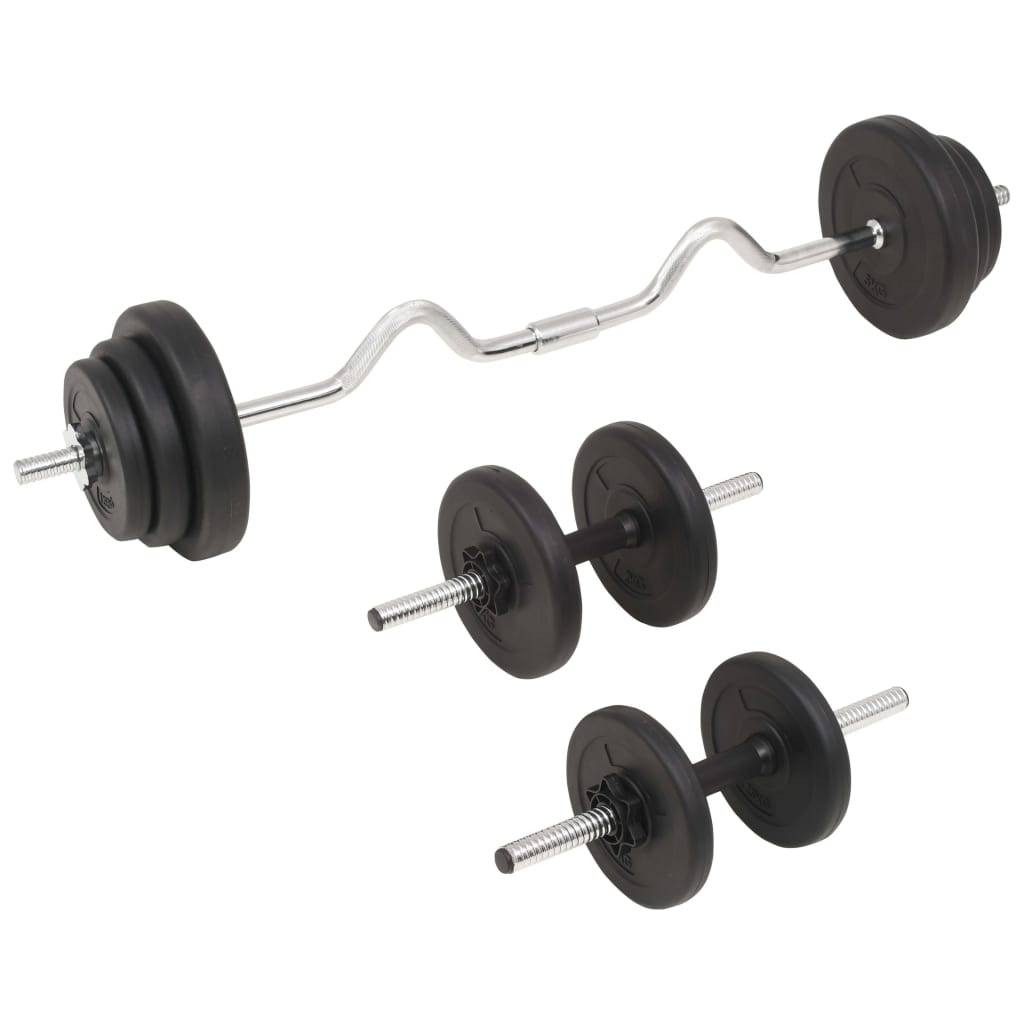 vidaXL Langhantel- und Kurzhantel-Set 30 kg