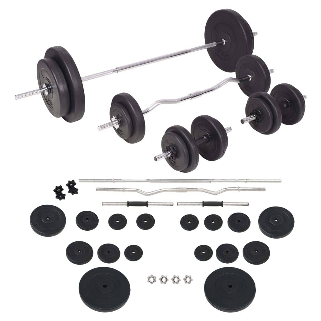 vidaXL Langhantel- und Kurzhantelset 90 kg
