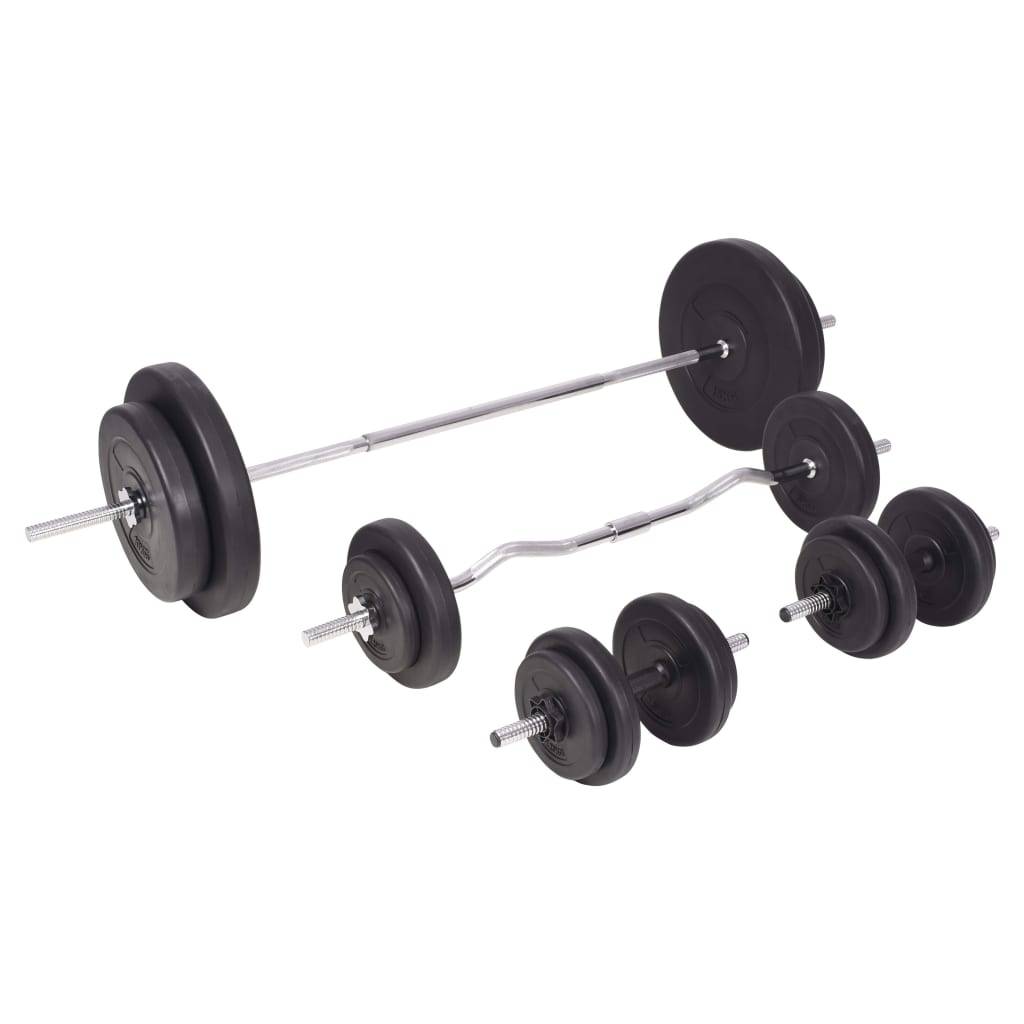 vidaXL Langhantel- und Kurzhantelset 90 kg