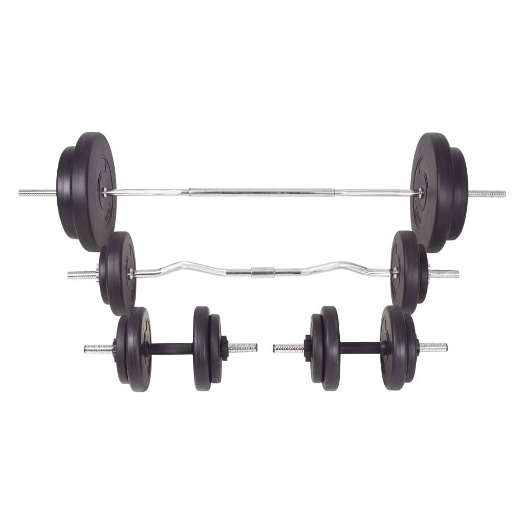 vidaXL Langhantel- und Kurzhantelset 90 kg