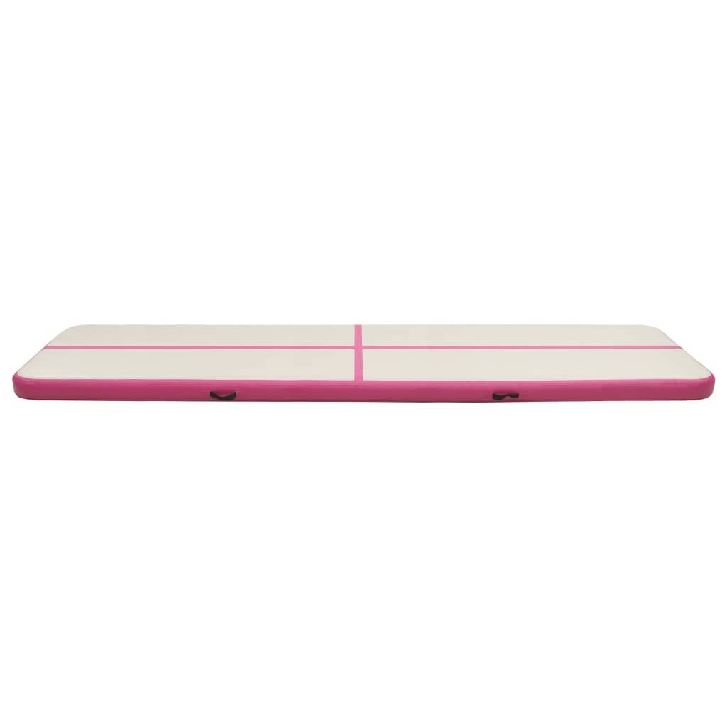 vidaXL Aufblasbare Gymnastikmatte mit Pumpe 800x100x15 cm PVC Rosa