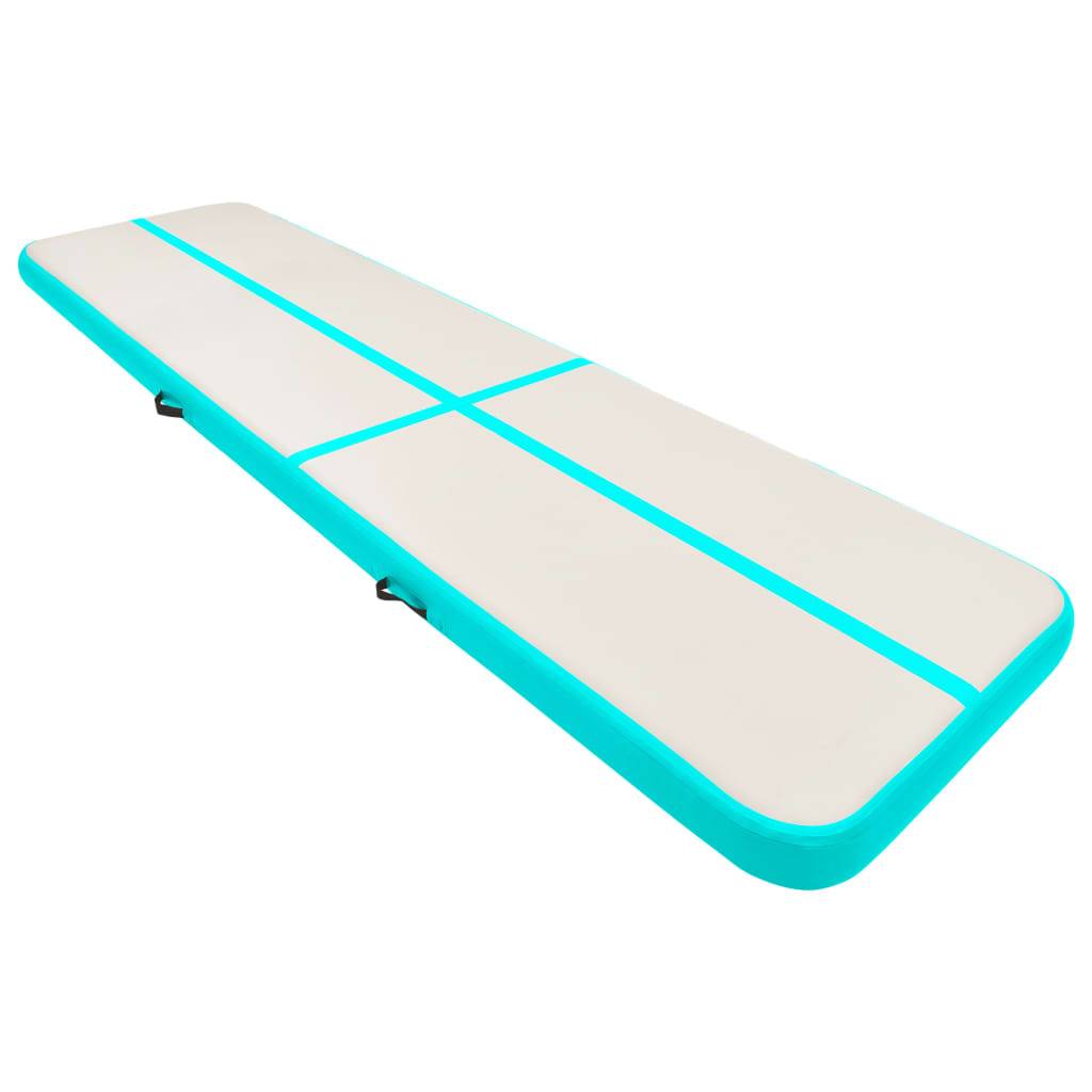 vidaXL Aufblasbare Gymnastikmatte mit Pumpe 700x100x20 cm PVC Grün