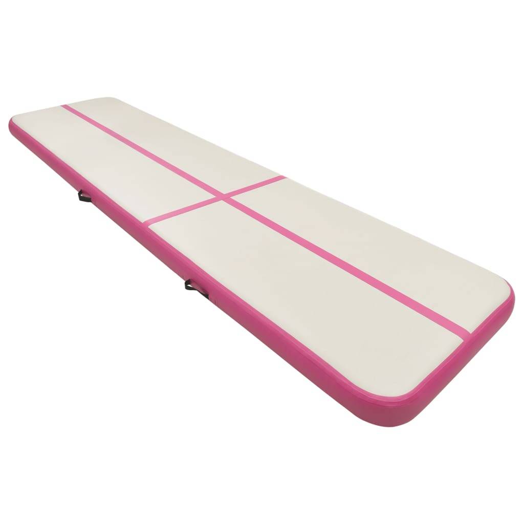 vidaXL Aufblasbare Gymnastikmatte mit Pumpe 800x100x15 cm PVC Rosa