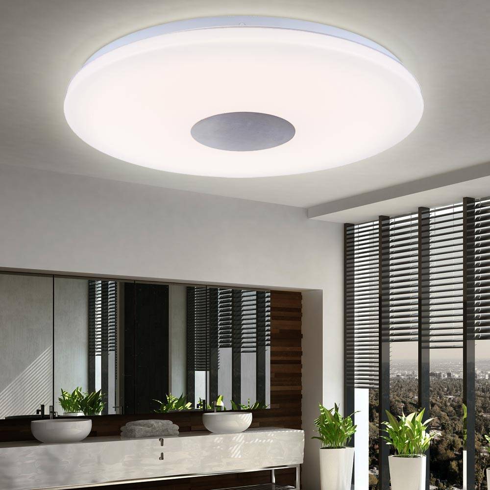 LED Decken Leuchte Dielen Lampe Beleuchtung Wohnraum Chrom Strahler, 1x LED 24 Watt 1680 Lumen 3000K warmweiß, 47,5x5,5cm, Wohnzimmer Schlafzimmer