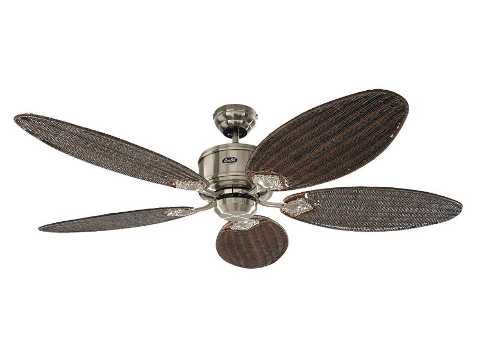 Energiespar Deckenventilator Eco Elements Chrom-Rattan