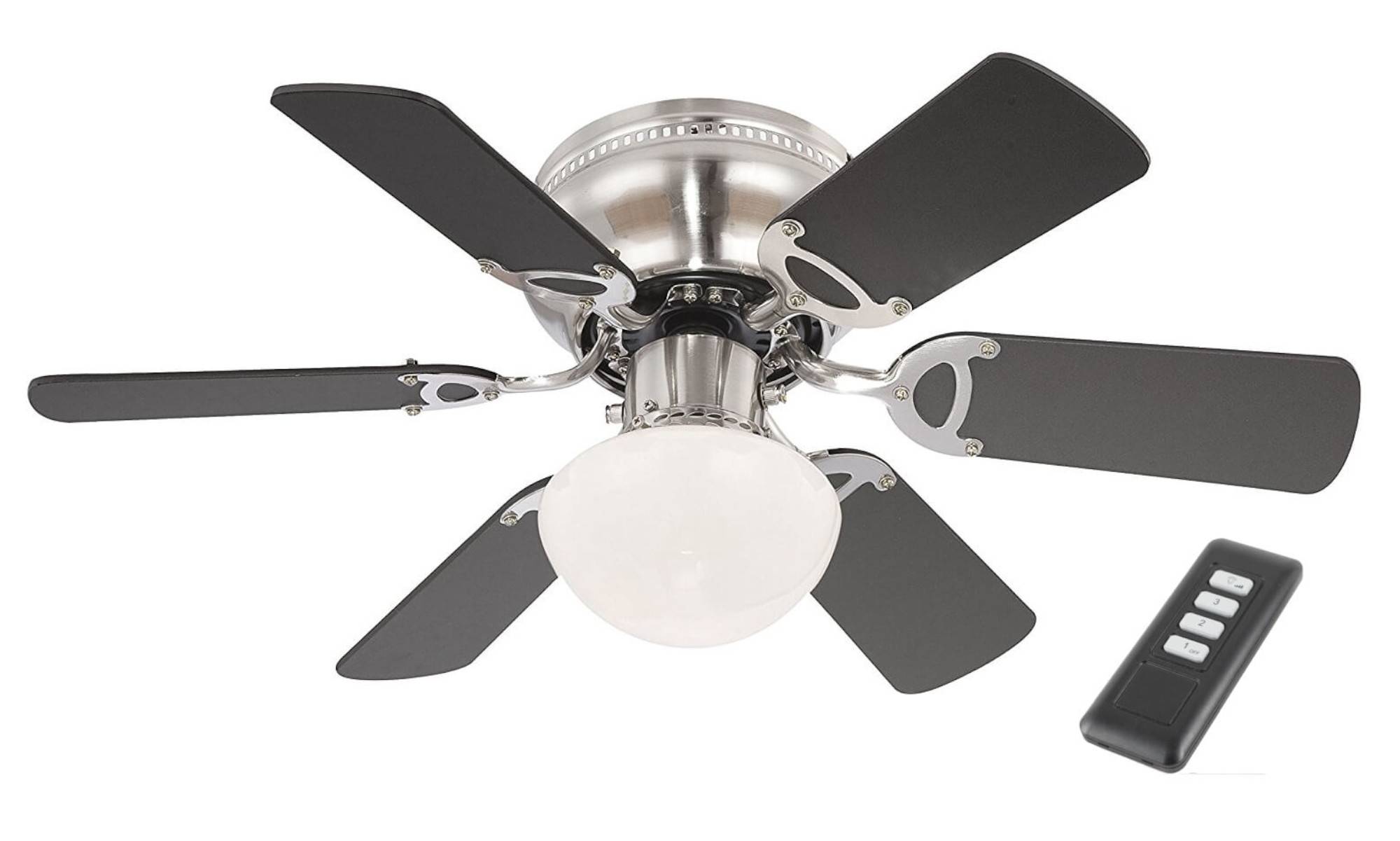 Deckenventilator Ugo mit Beleuchtung 76 cm von Globo für kleine Räume