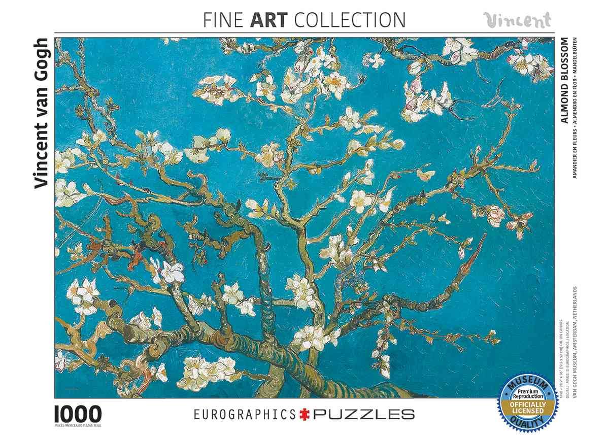 Eurographics 6000-0153 - Blühende Mandelbaumzweige von Vincent van Gogh, Puzzle Mandelblüten, Anzahl Teile: 1000, Maße (B/H): 68 x 48 cm, Eurograph