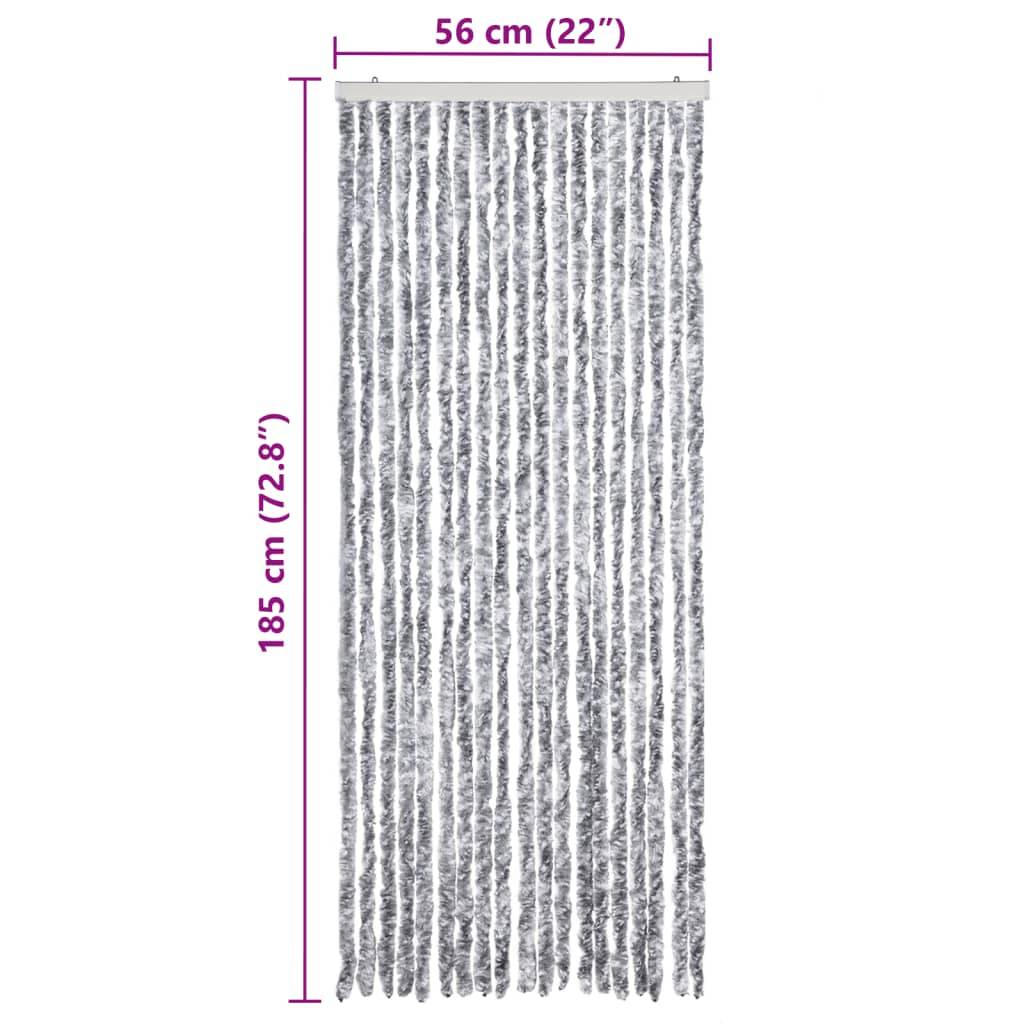 vidaXL Insektenschutz-Vorhang Weiß und Grau 56x185 cm Chenille