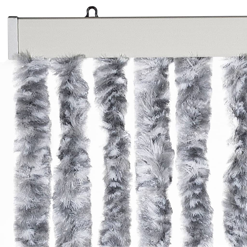 vidaXL Insektenschutz-Vorhang Weiß und Grau 56x185 cm Chenille