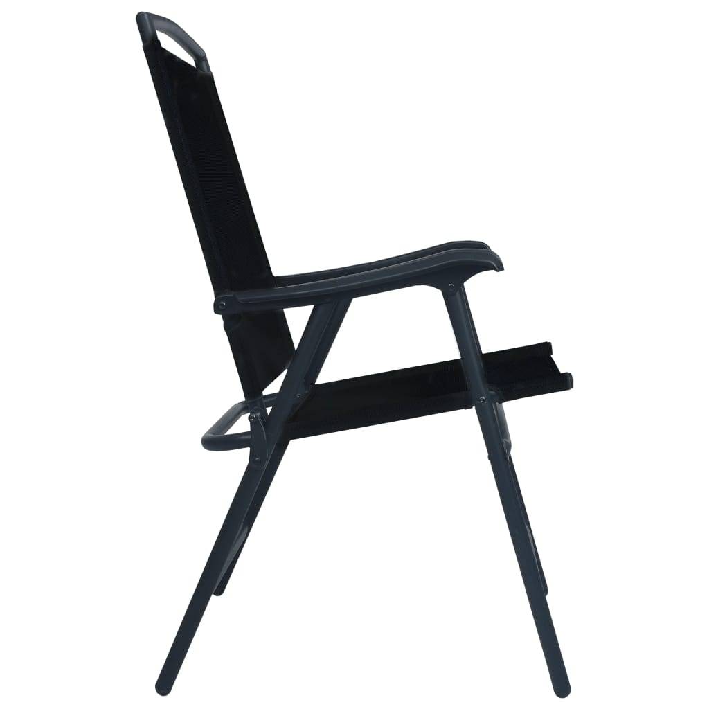 vidaXL Klappbare Gartenstühle 2 Stk. Textilene Schwarz