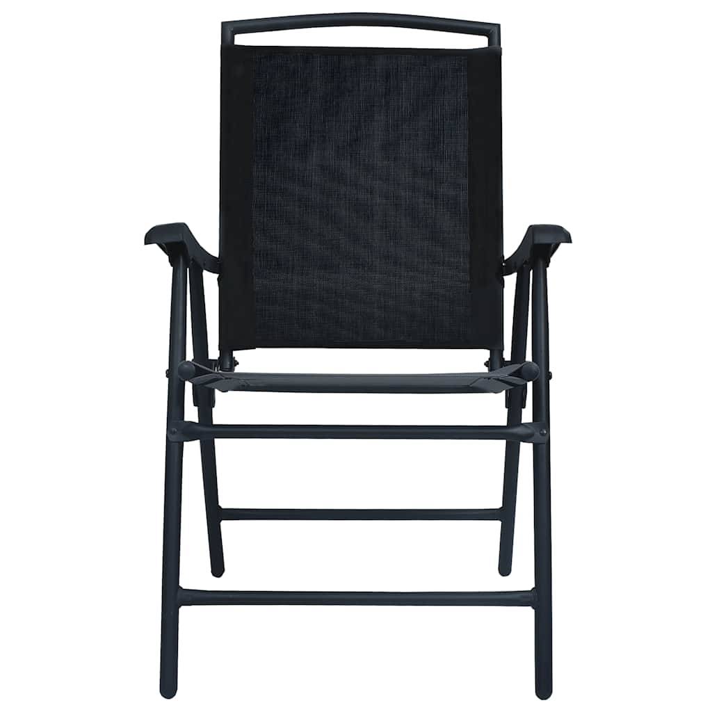 vidaXL Klappbare Gartenstühle 2 Stk. Textilene Schwarz