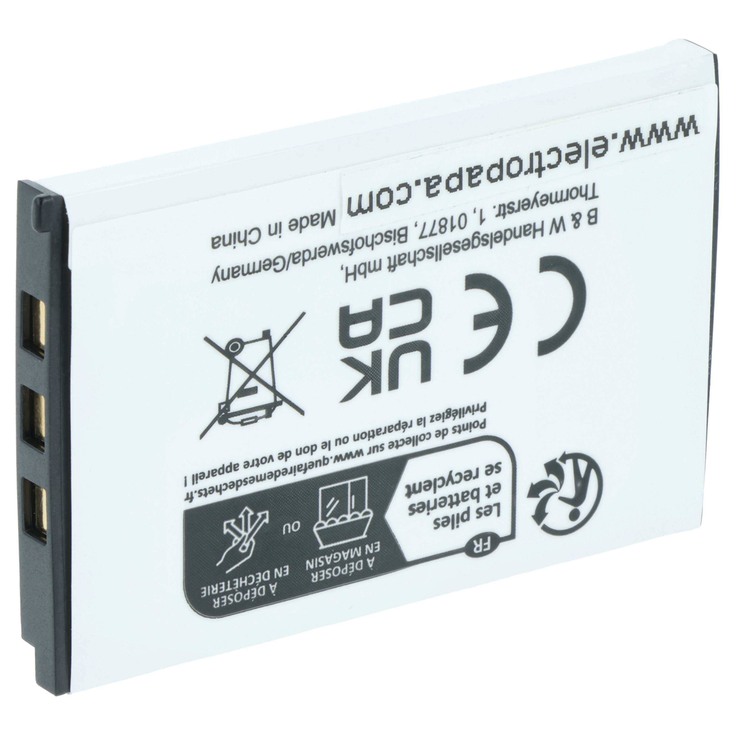 vhbw 3x Akku kompatibel mit Casio Exilim S1, EX-Z8, S3, M1, EX-Z77, S1PM, EX-Z770, S2, S20, S23, M2, M20 Kamera (550 mAh, 3,6 V, Li-Ion)