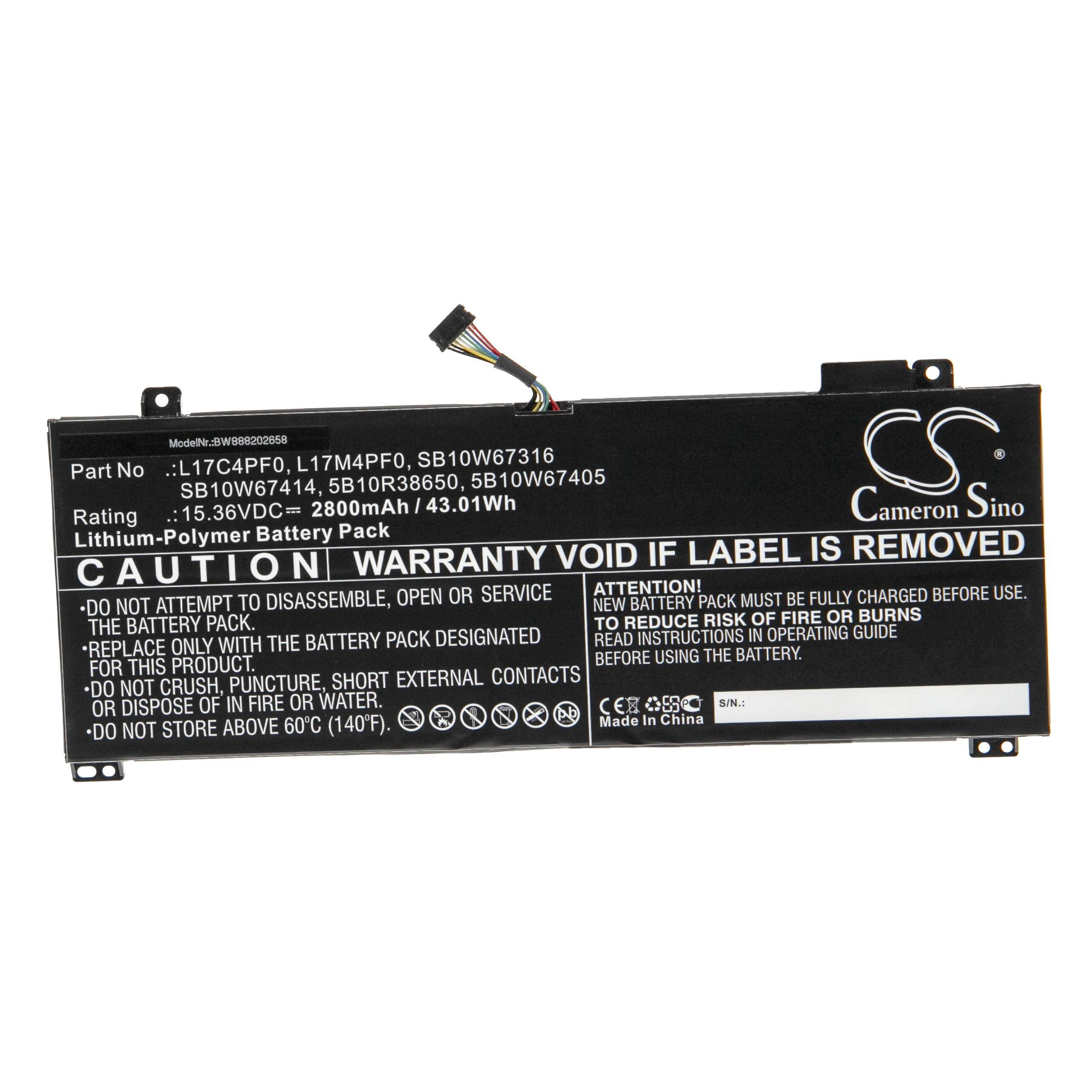 Schwarze Lithium-Polymer-Batterie für Laptops; Kapazität: 2800mAh, 43,11Wh; verschiedene Modellnummern; Warnung: Garantie erlischt, wenn das Etikett entfernt wird.