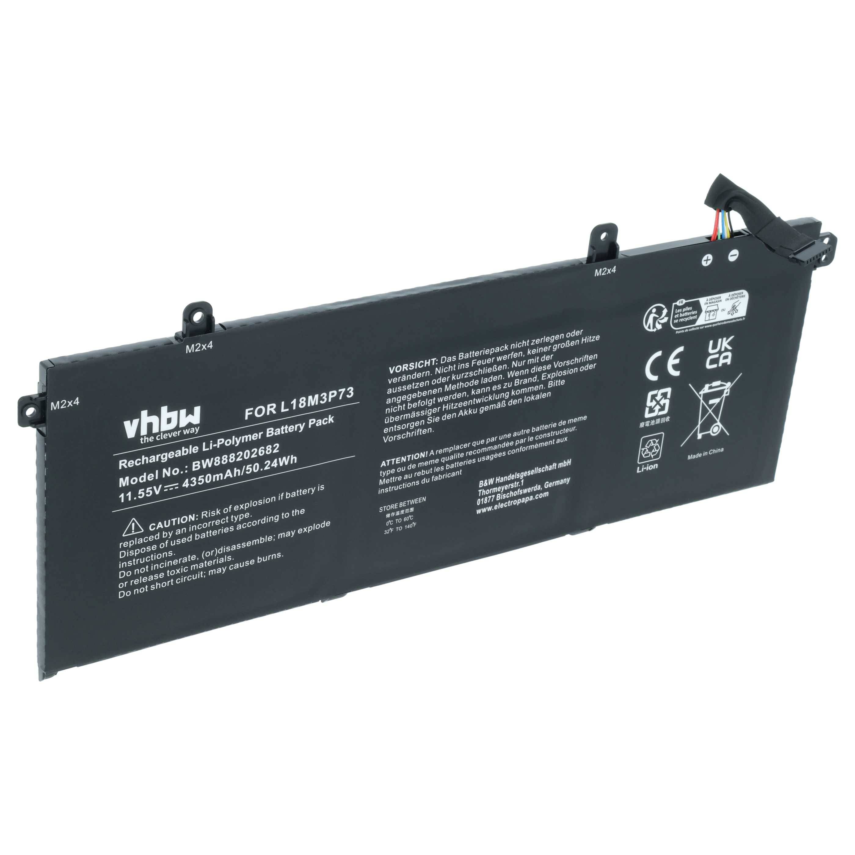 vhbw Akku kompatibel mit Lenovo ThinkPad P43s, P43s-20RH001FGE, P43s-20RHA001CD Notebook (4250 mAh, 11,52 V, Li-Polymer)