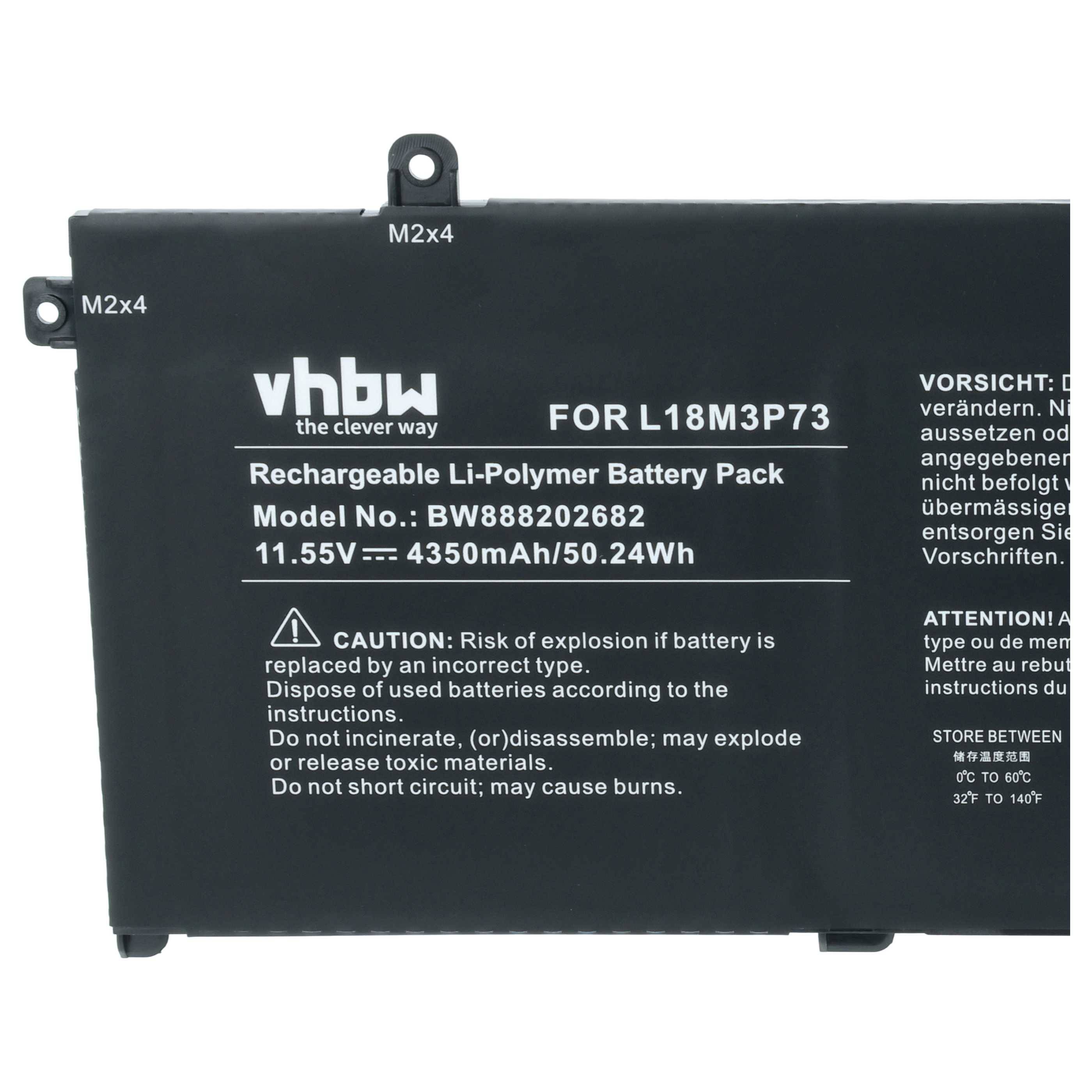 vhbw Akku kompatibel mit Lenovo ThinkPad P43s, P43s-20RH001FGE, P43s-20RHA001CD Notebook (4250 mAh, 11,52 V, Li-Polymer)
