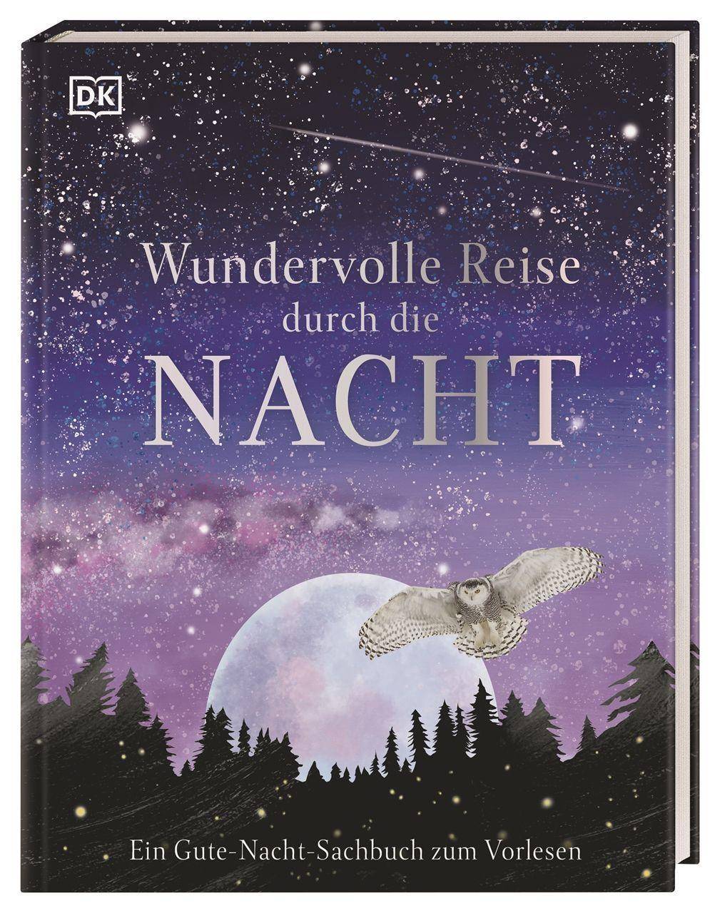Wundervolle Reise durch die Nacht Ein Gute-Nacht-Sachbuch zum Vorlesen. Cover mit Silberfolie