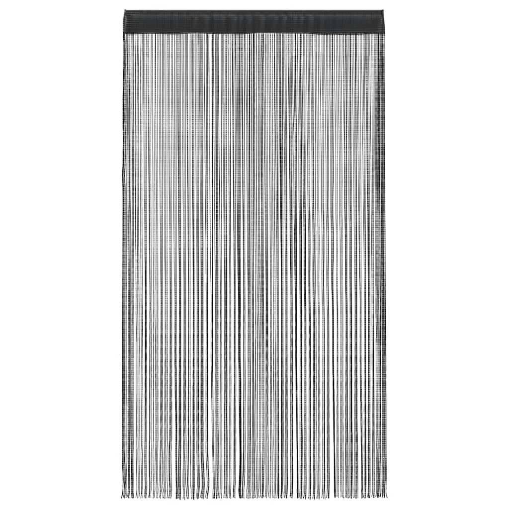 vidaXL Fadenvorhänge 2 Stk. 100 x 250 cm Schwarz