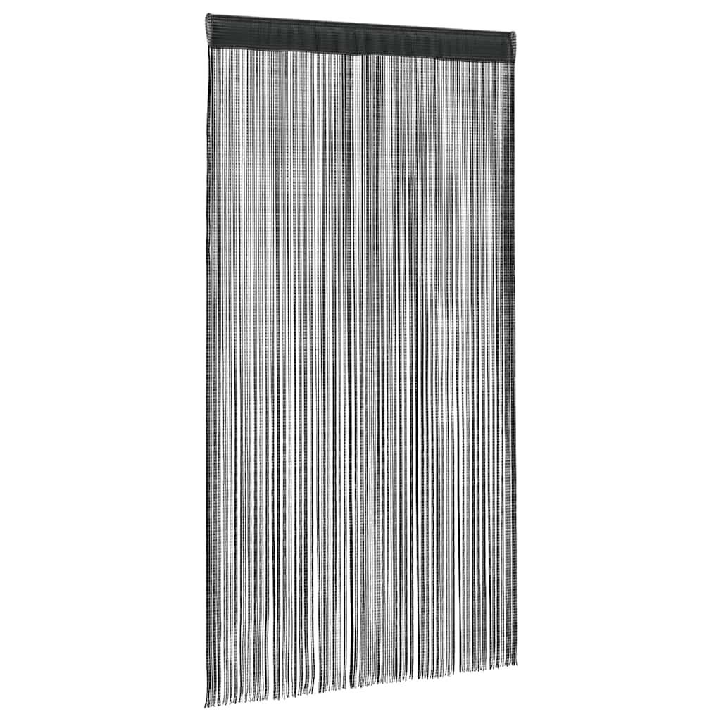 vidaXL Fadenvorhänge 2 Stk. 100 x 250 cm Schwarz