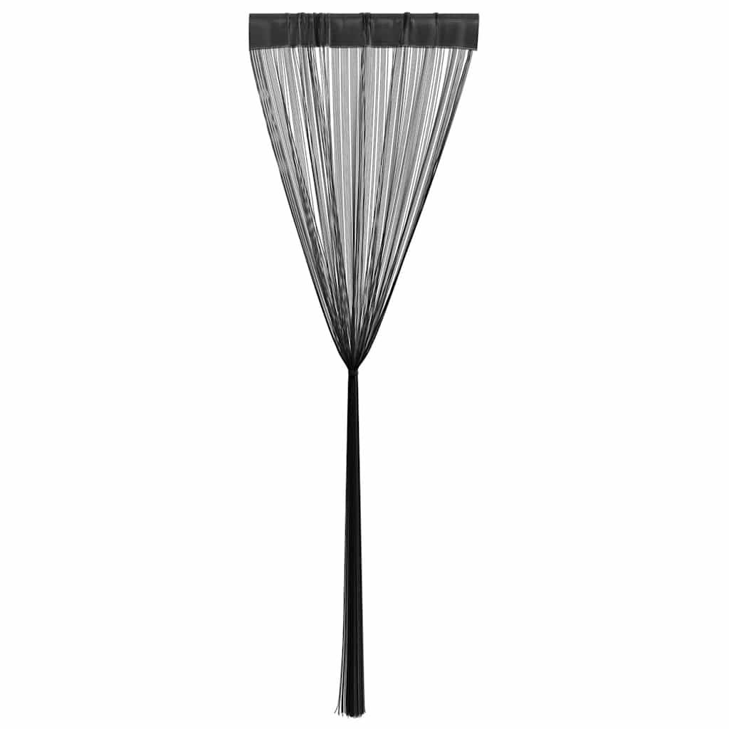 vidaXL Fadenvorhänge 2 Stk. 140 x 250 cm Schwarz