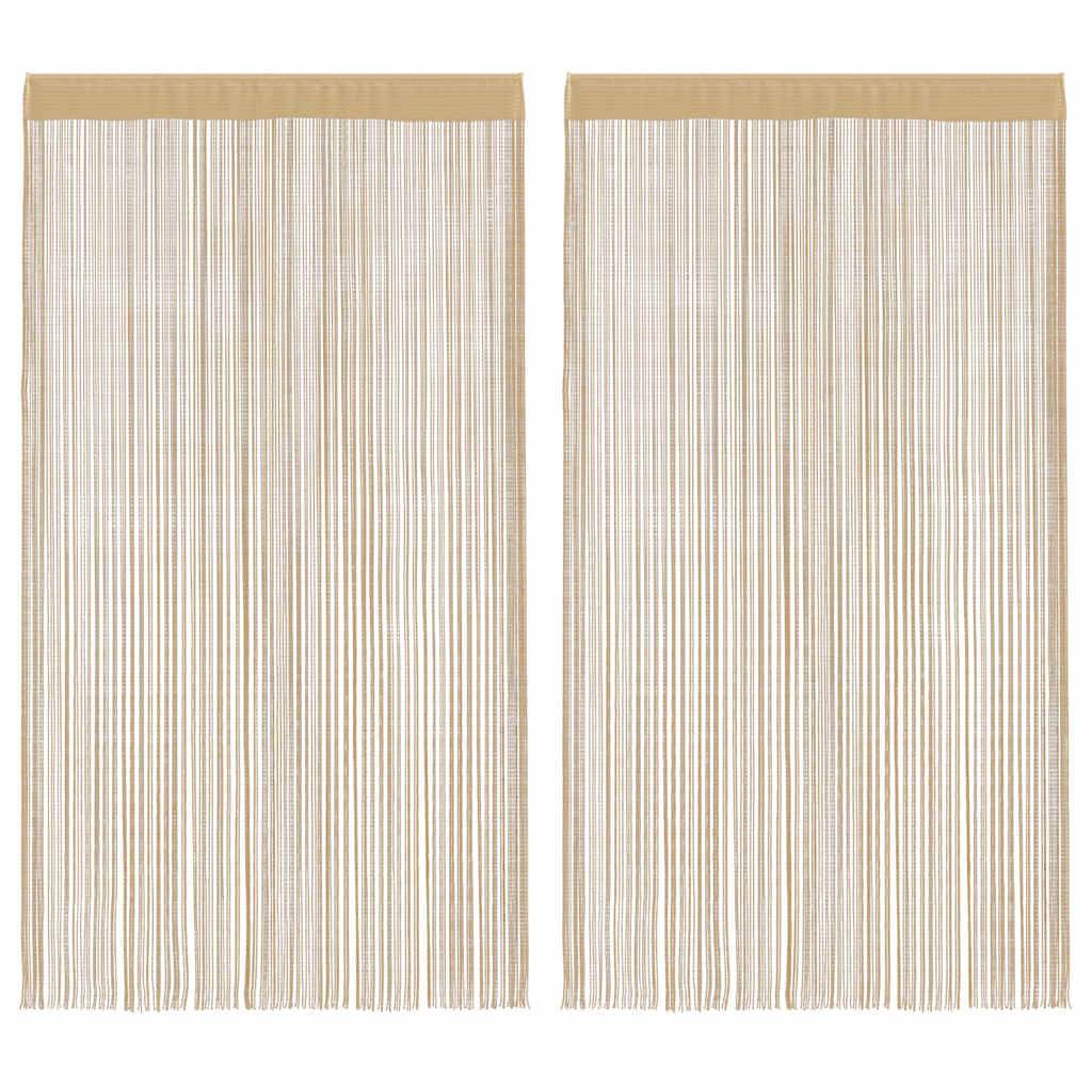 vidaXL Fadenvorhänge 2 Stk. 140 x 250 cm Beige