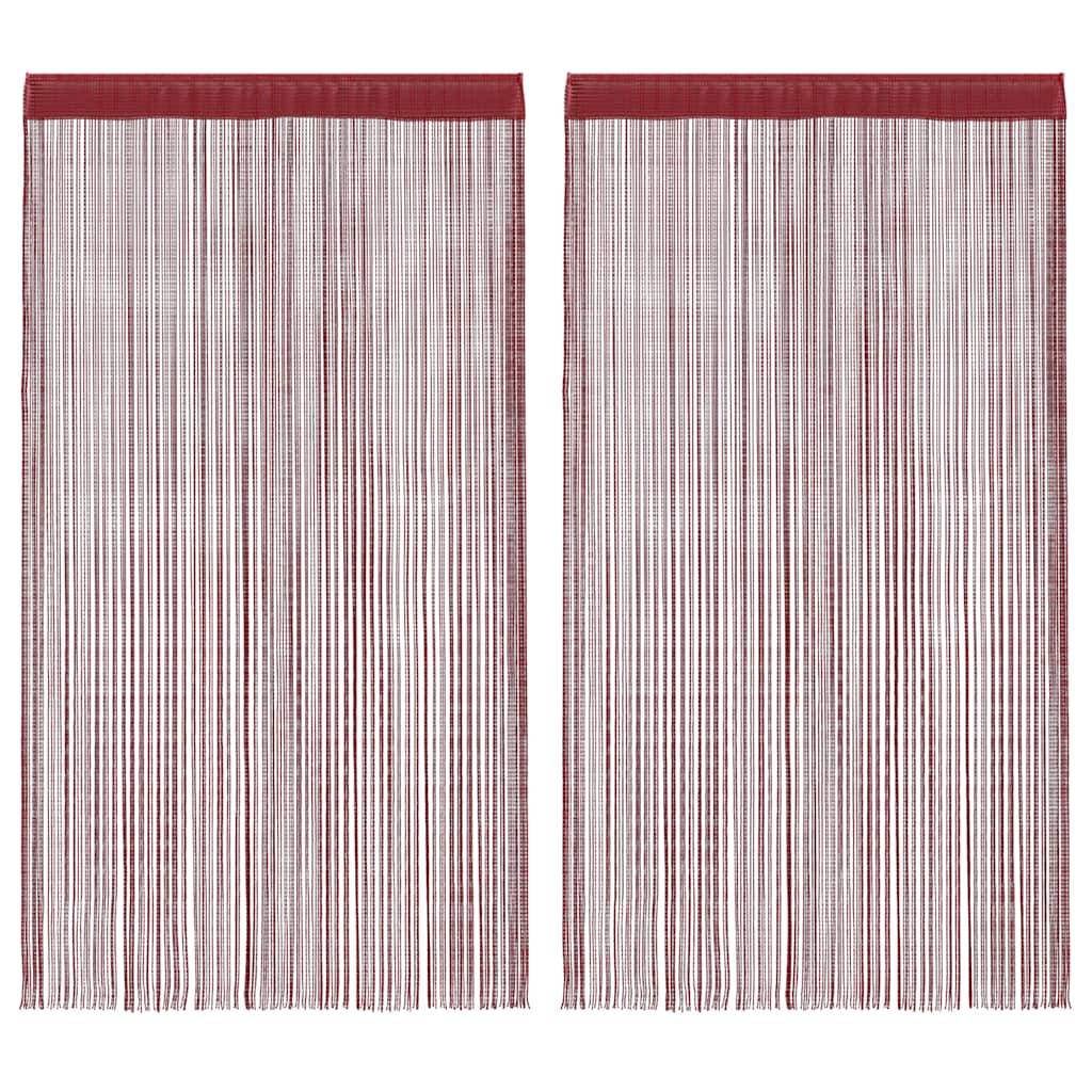 vidaXL Fadenvorhänge 2 Stk. 140 x 250 cm Burgunderrot